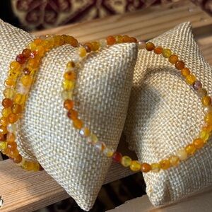 Elegant and Fun Orange Agathe Beaded Bracelet
